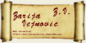 Zarija Vejnović vizit kartica
